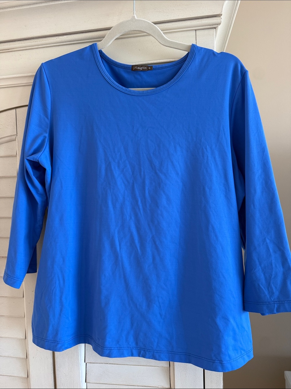 Bright Blue Long Sleeve Crewneck Top by J McLaughlin.